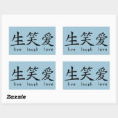 Chinese Live Laugh Love Sign Rechthoekige Sticker (Vel)