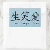 Chinese Live Laugh Love Sign Rechthoekige Sticker (Tas)