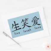 Chinese Live Laugh Love Sign Rechthoekige Sticker (Envelop)