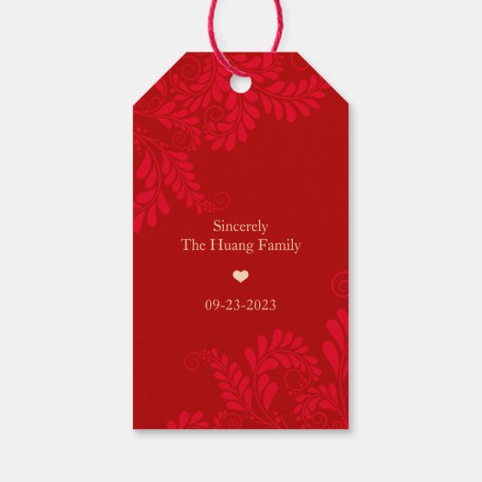 Chinese "Longevity" Birthday (IVORY) Cadeaulabel (Achterkant)