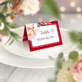 Chinese Longevity Peony Verjaardag Place Card Kaart