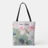 Chinese Lotus Painting Tole Bag Tote Bag (Achterkant)