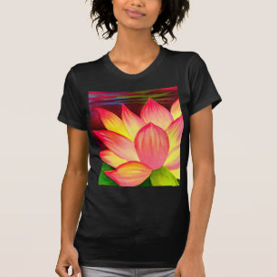 Chinese Lotus Water Lily Flower Art - Multi T-shirt