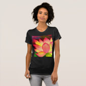 Chinese Lotus Water Lily Flower Art - Multi T-shirt (Voorkant volledig)