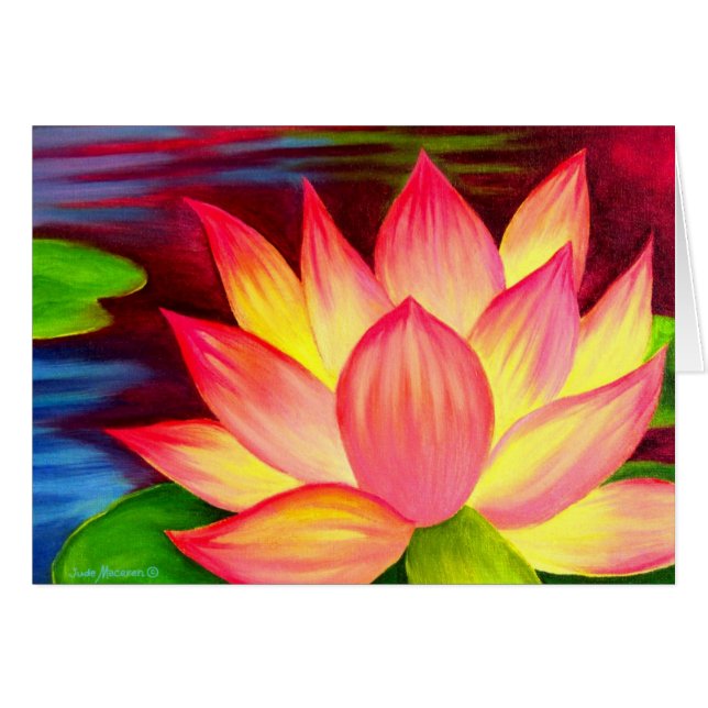Chinese Lotus Water Lily Flower Painting (Voorkant Horizontaal)