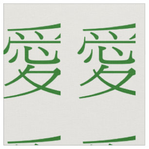 Chinese Love Green Stof