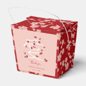 Chinese Love Red Cherry Blossom Engagement Party Bedankdoosjes (Achterkant)