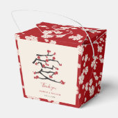 Chinese Love Red Cherry Blossom Engagement Party Bedankdoosjes (Achterkant)