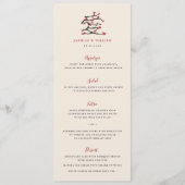 Chinese Love Red Cherry Blossom Engagement Party Menu (Voorkant)