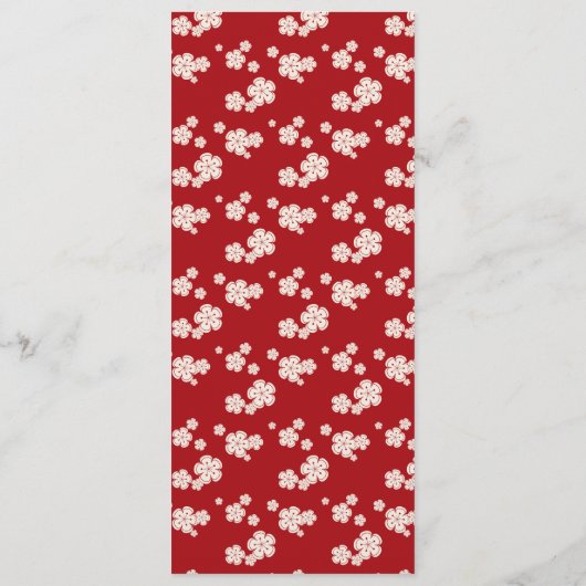 Chinese Love Red Cherry Blossom Engagement Party Menu (Achterkant)