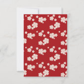 Chinese Love Red Cherry Blossom Engagement Party RSVP Kaartje (Achterkant)