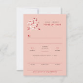 Chinese Love Red Cherry Blossom Engagement Party RSVP Kaartje (Voorkant)
