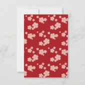 Chinese Love Red Cherry Blossom Engagement Party RSVP Kaartje (Achterkant)
