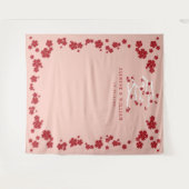 Chinese Love Red Cherry Blossom Engagement Party Wandkleed (Voorkant (horizontaal))