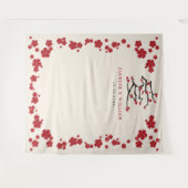 Chinese Love Red Cherry Blossom Engagement Party Wandkleed (Voorkant (horizontaal))