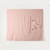 Chinese Love Red Cherry Blossom Engagement Party Wandkleed (Voorkant (horizontaal))