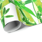 Chinese Lucky Bamboe Planten. Moderne kunst Cadeaupapier (Rol Hoek)