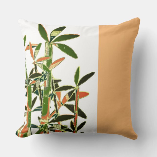 Chinese Lucky Bamboe Planten. Moderne kunst Kussen (Voorkant)