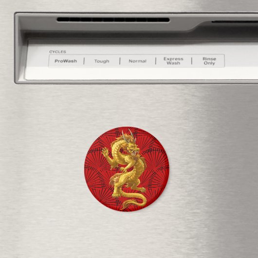Chinese Lucky Gold Dragon Magnet (Insitu (Vaatwasser))