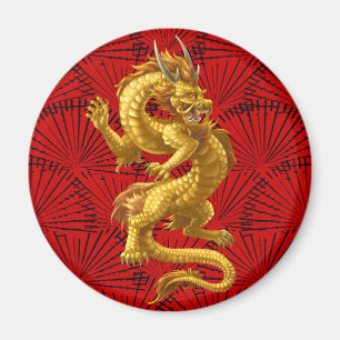 Chinese Lucky Gold Dragon Magnet