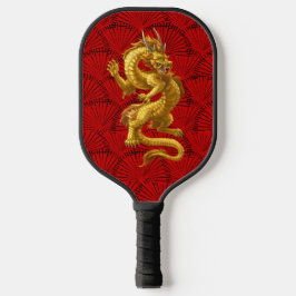 Chinese Lucky Gold Dragon Pickleball Paddle