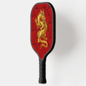 Chinese Lucky Gold Dragon Pickleball Paddle (Links)