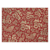 Chinese Lucky Symbols en Koi Fish - Red en Gold Tafelkleed (Voorkant (Horizontaal))