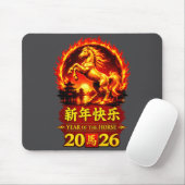 Chinese Lunar New Year 2026 Horse Fire Design  Muismat (Met muis)