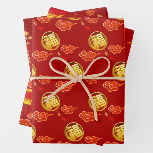 Chinese Lunar New Year 2026 with Fu ideogram 3WpS2 Inpakpapier Vel (In situ)