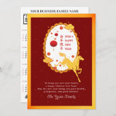 Chinese Lunar New Year Horse Calendar QR Code Logo Feestdagenkaart (Voorkant / Achterkant)
