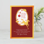 Chinese Lunar New Year Horse Calendar QR Code Logo Feestdagenkaart (Staand voorkant)