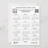 Chinese Lunar New Year Horse Calendar QR Code Logo Feestdagenkaart (Achterkant)