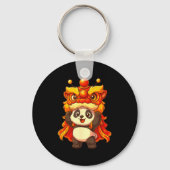 Chinese Lunar New Year Lion Dance Cute Panda China Sleutelhanger (Voorkant)