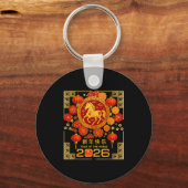 Chinese Lunar New Year Of Horse 2026 Astrology Zod Sleutelhanger (Voorkant)