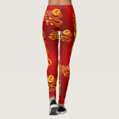 Chinese Lunar New Year of Tiger Gold Foil Red Leggings (Achterkant)