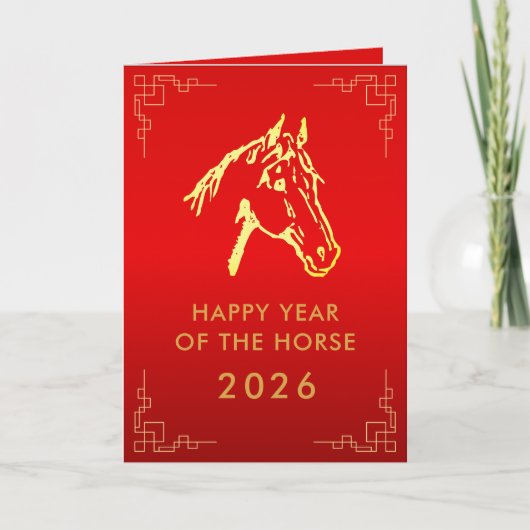 Chinese lunar New Year - Year of the Horse 2026 Kaart (Voorkant)