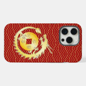 Chinese Maan Nieuwjaar 2024 Hout Dragon iPhone Hoesje (Achterkant horizontaal)
