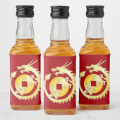 Chinese Maan Nieuwjaar 2024 Hout Dragon Likeurfles Etiket (Flessen)