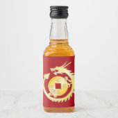 Chinese Maan Nieuwjaar 2024 Hout Dragon Likeurfles Etiket (Voorkant)