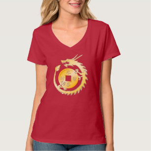 Chinese Maan Nieuwjaar 2024 Hout Dragon T-shirt