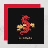 Chinese Maan Nieuwjaar Dragon 2024 gepersonaliseer (Voorkant / Achterkant)