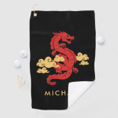 Chinese Maan Nieuwjaar Dragon 2024 gepersonaliseer Golfhanddoek (Insitu)