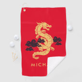 Chinese Maan Nieuwjaar Dragon 2024 gepersonaliseer Golfhanddoek (Insitu)