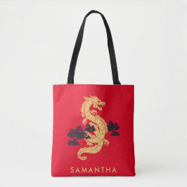 Chinese Maan Nieuwjaar Dragon 2024 gepersonaliseer Tote Bag