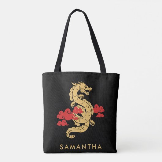 Chinese Maan Nieuwjaar Dragon 2024 gepersonaliseer Tote Bag (Achterkant)