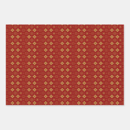 Chinese maan nieuwjaar Red Gold Golden Zodiac Inpakpapier Vel