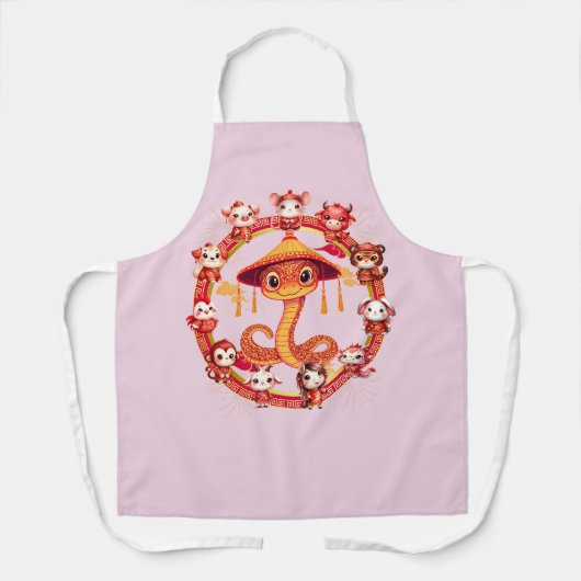 Chinese Maan Nieuwjaar Slang Ontwerp 1 Schort (Voorkant)