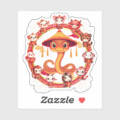 Chinese Maan Nieuwjaar Slang Ontwerp 1 Sticker (Vel)