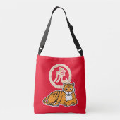 Chinese maffia nieuwjaar tijger dierentuin geluk crossbody tas (Achterkant)