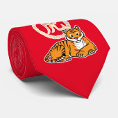 Chinese maffia nieuwjaar tijger dierentuin geluk stropdas (Opgerold)